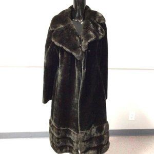 A Knee Length Borgazia Faux Fur Coat